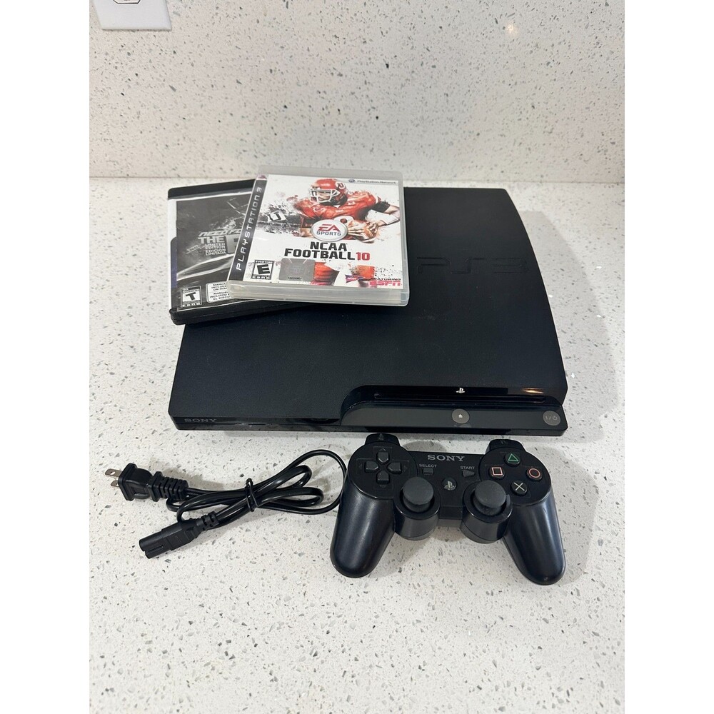 Sony PlayStation 3 PS3 CECH-2001a Console W/1  Controller Cords Games TESTED